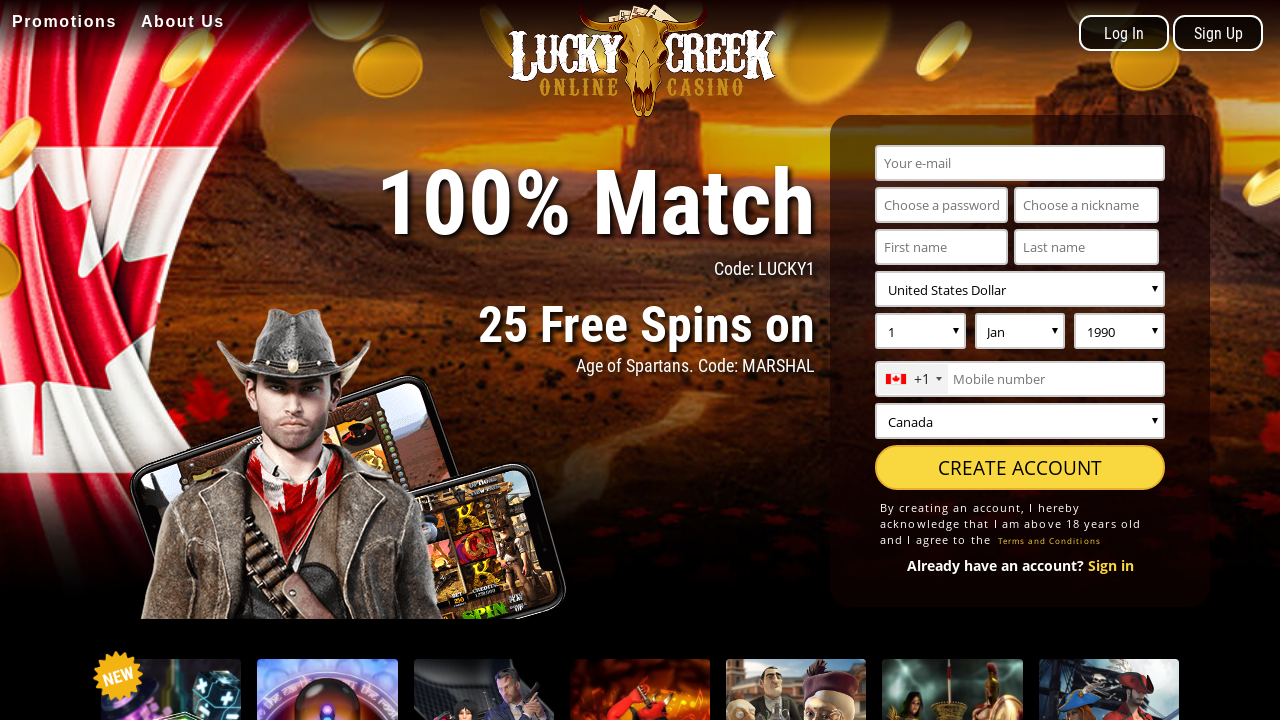 Lucky creek casino bonus code