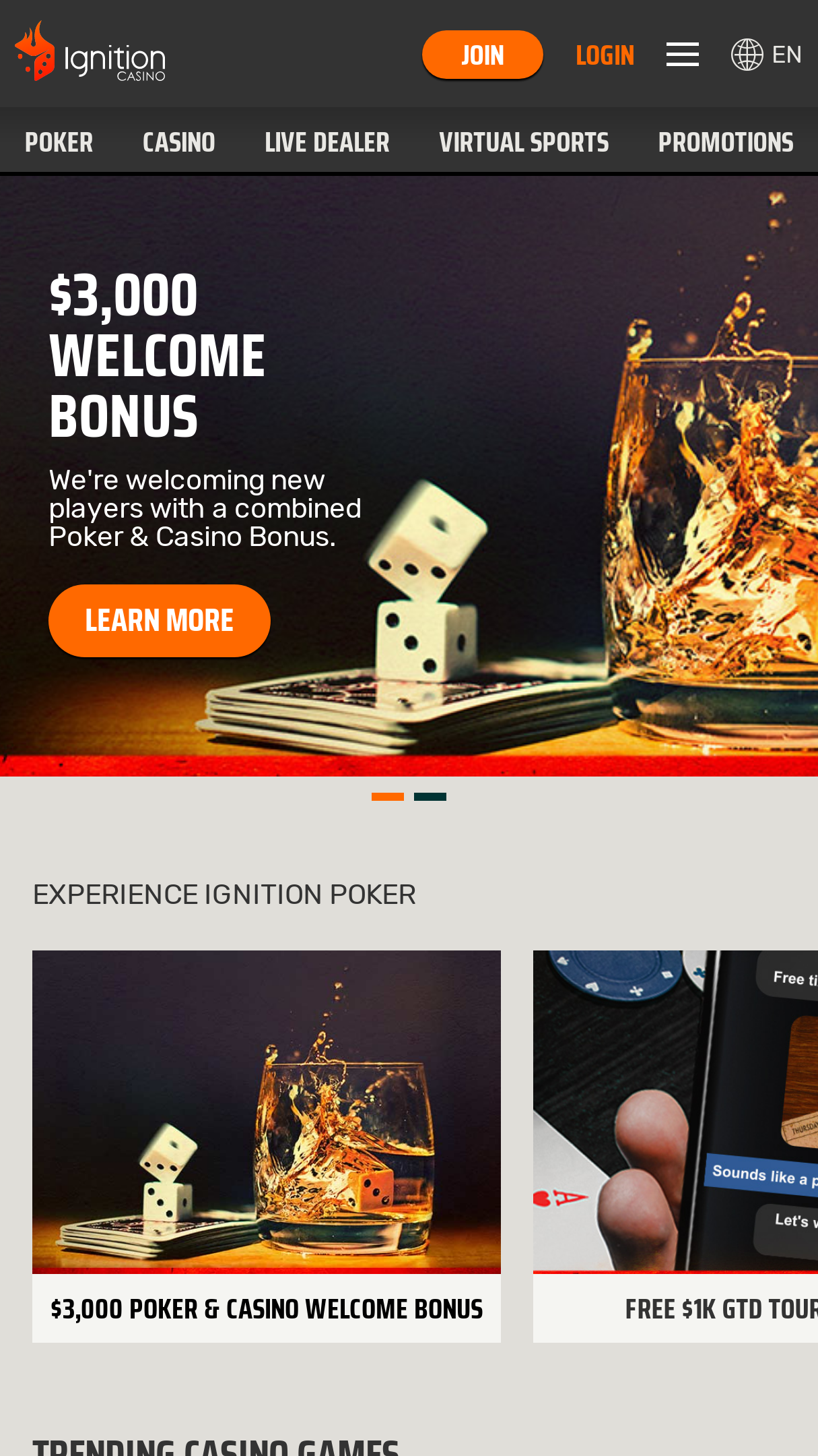 Ignition Casino Not Working