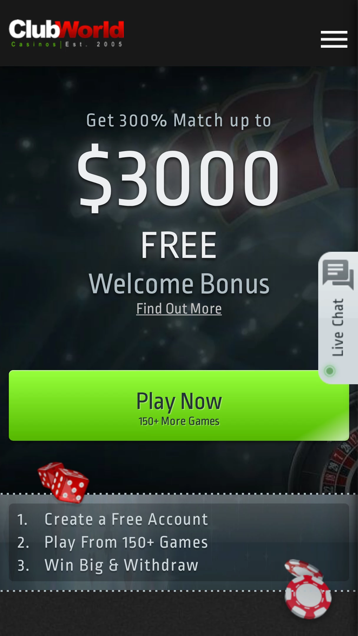 Club World Casino Bonus Codes