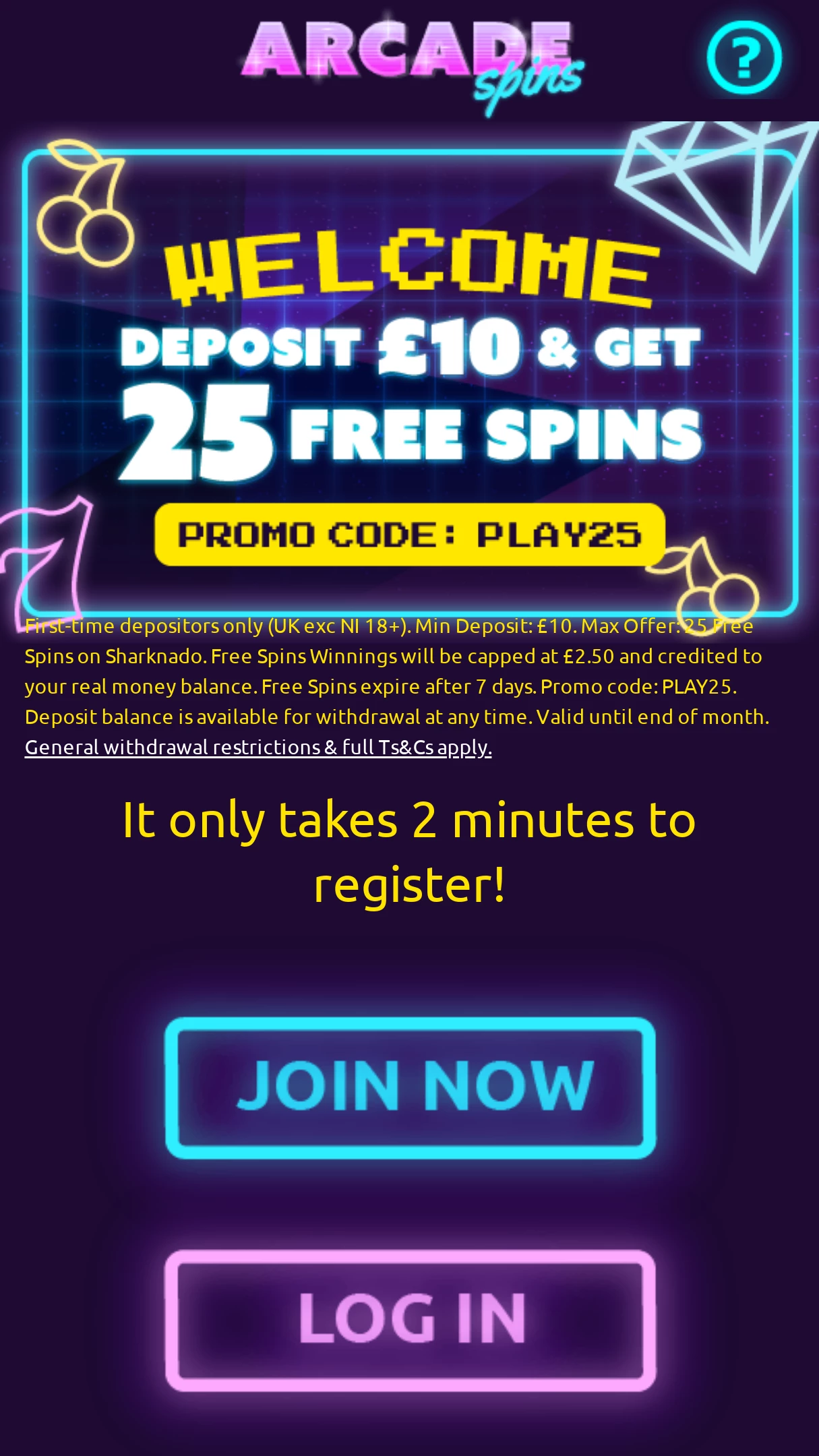 Arcade spins no deposit slots