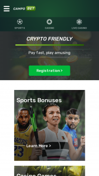 CampoBet Casino Homepage Mobile