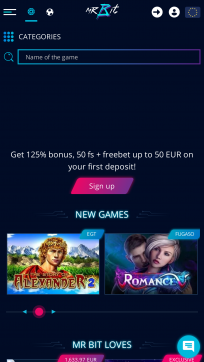 Mr Bit Casino Homepage Mobile