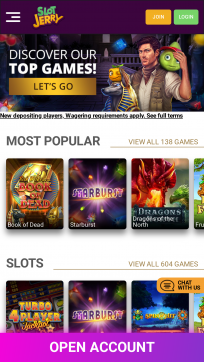 Slot Jerry Homepage Mobile