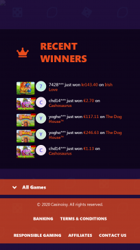 Casinoisy Homepage Mobile