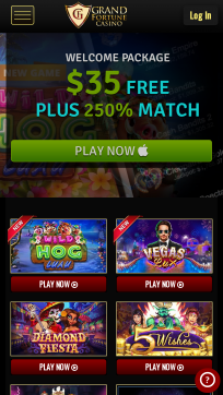 GrandFortune Casino Homepage Mobile