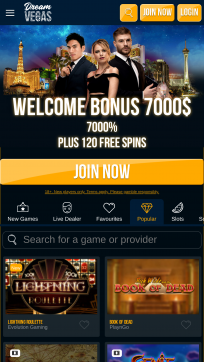 Dream Vegas Homepage Mobile