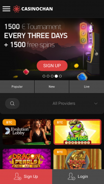 Casinochan Homepage Mobile