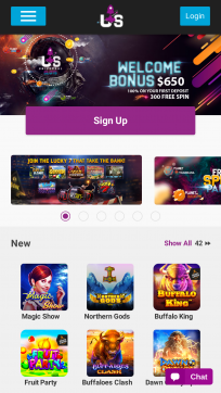 Universal Slots Homepage Mobile