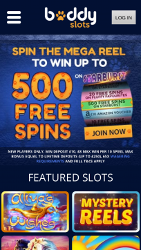 Buddy Slots Homepage Mobile