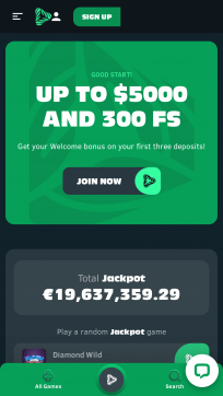GreenSpin Casino Homepage Mobile