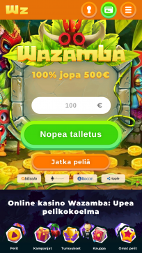 Wazamba Casino Homepage Mobile