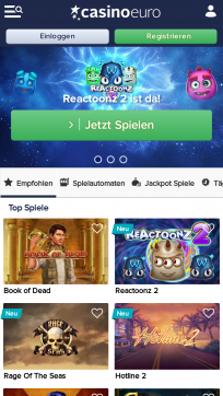 CasinoEuro Homepage Mobile