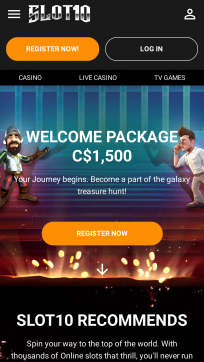 Slot10 Casino Homepage Mobile