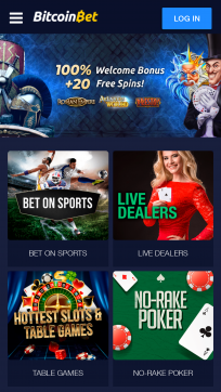 BitcoinBet Homepage Mobile