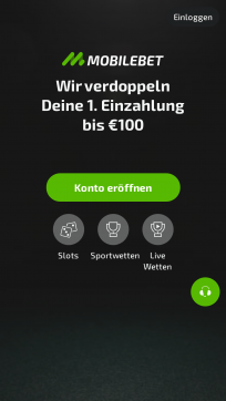 MobileBet Casino Homepage Mobile