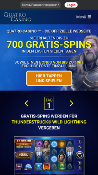 Quatro Casino Homepage Mobile