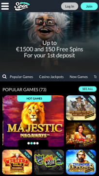 Spin Madness Casino Homepage Mobile