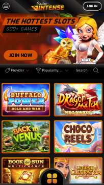 Casino Intense Homepage Mobile