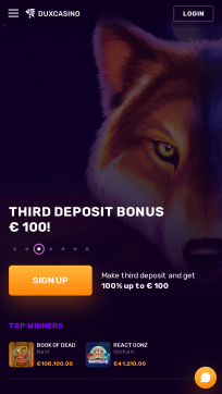 Duxcasino Homepage Mobile