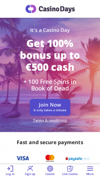 Casino Days Homepage Mobile