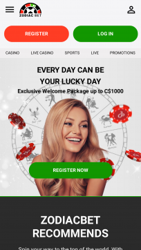 ZodiacBet Homepage Mobile