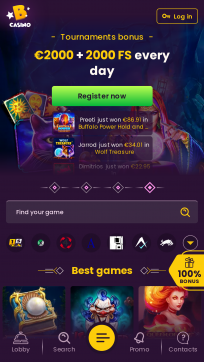 Bizzo Casino Homepage Mobile