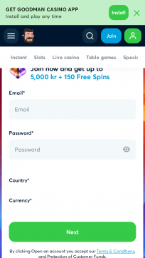 Goodman Casino Homepage Mobile