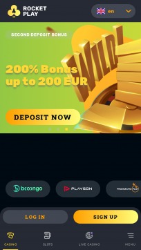 RocketPlay Homepage Mobile