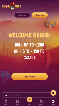 SlotVibe Homepage Mobile