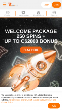 Zetbet Homepage Mobile