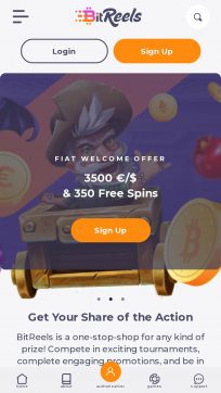 BitReels Homepage Mobile