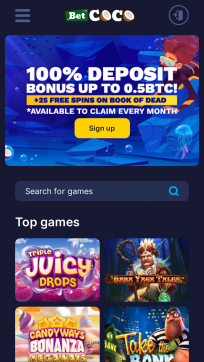 Betcoco Homepage Mobile