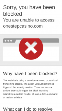 One Step Casino Homepage Mobile