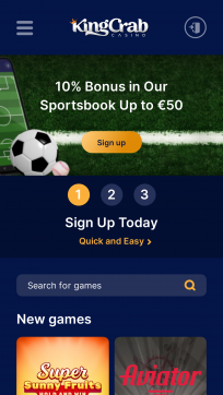 Kingcrab Homepage Mobile