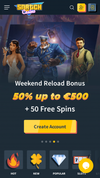 Snatch Casino Homepage Mobile