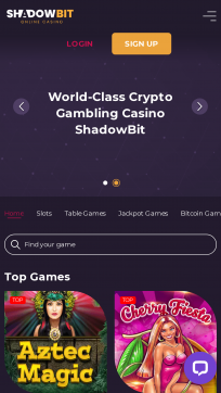 Shadowbit Homepage Mobile