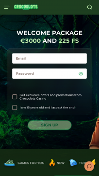 Crocoslots Homepage Mobile