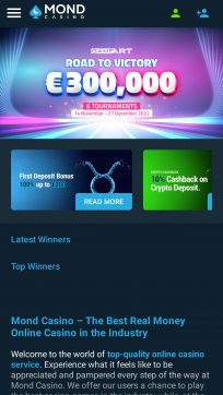 Mondcasino Homepage Mobile
