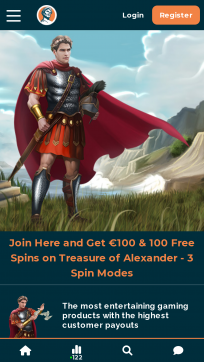Alexander Casino Homepage Mobile