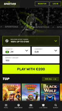 Sportuna Homepage Mobile