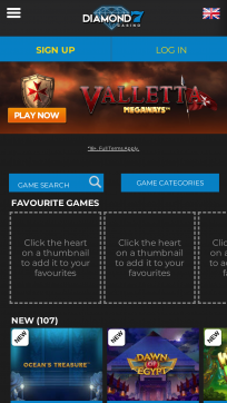 Diamond7 Homepage Mobile