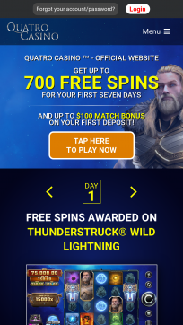 Quatro Casino Homepage Mobile