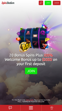 Spin Station Homepage Mobile