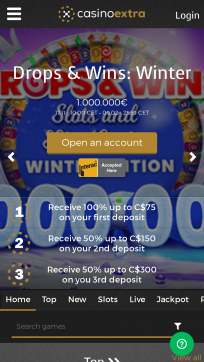 CasinoExtra Homepage Mobile