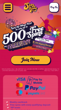 Slots Baby Homepage Mobile