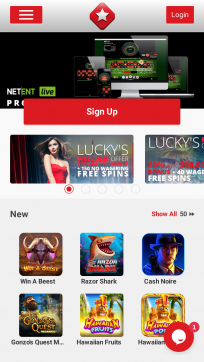 LuckyStar Homepage Mobile