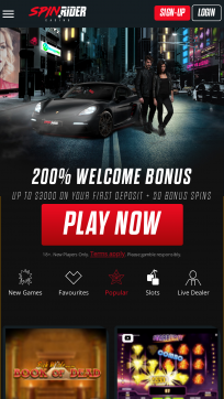 Spin Rider Homepage Mobile