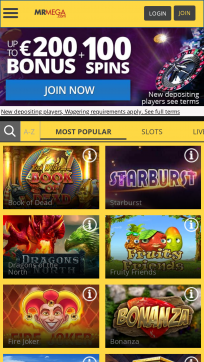 MrMega Homepage Mobile