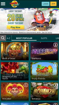 Luckland Homepage Mobile