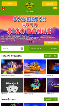 Slot Fruity Homepage Mobile
